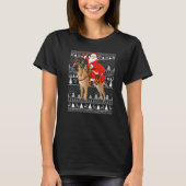 Bullmastiff Santa Riding Bullmastiff Ugly Christm T-Shirt (Vorderseite)