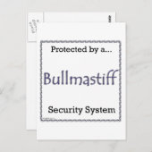 Bullmastiff-Sicherheitssystem Postkarte (Vorne/Hinten)