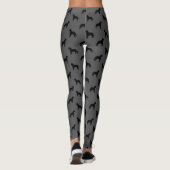 Bullmastiff Silhouette-Muster Leggings (Rückseite)