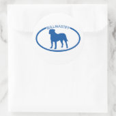 Bullmastiff-Silhouette Runder Aufkleber (Tasche)