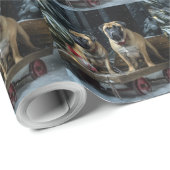 Bullmastiff Snowy Sleigh Weihnachtsdekor Geschenkpapier (Rolleneckpunkt)