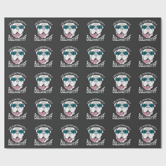 Bullmastiff-Sonnenbrille Funny Hund Lover Geschenkpapier (Flach)