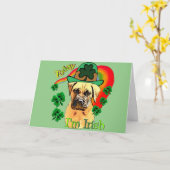 Bullmastiff St Patricks Day Karte (Gelbe Blume)