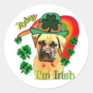 Bullmastiff St Patricks Day Runder Aufkleber