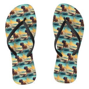 Bullmastiff-Strand-Surfing-Malerei Badesandalen