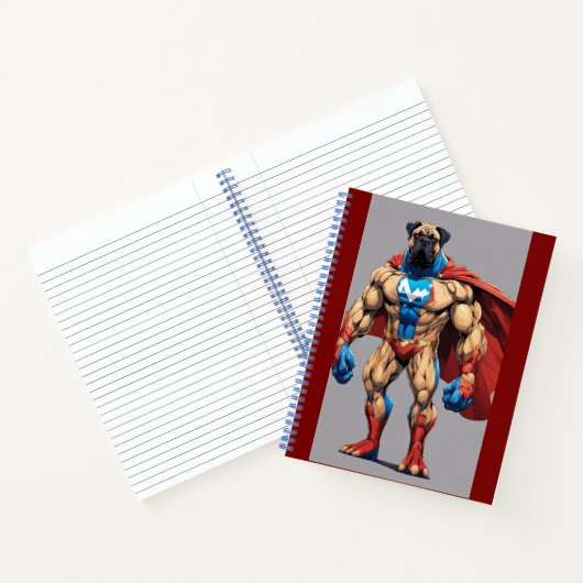 Bullmastiff Superheld-Notebook Notizblock (Innenseite)