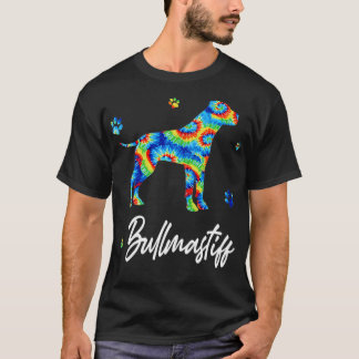 Bullmastiff Tie Dye Rainbow Dog Lover Funny  T-Shirt