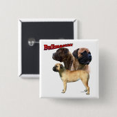 Bullmastiff Trio 2 - Schaltfläche Button (Vorne & Hinten)