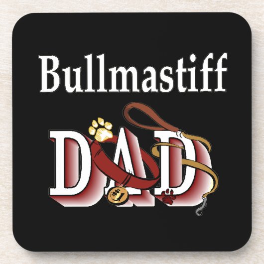 Bullmastiff Vater Getränkeuntersetzer (Vorderseite)