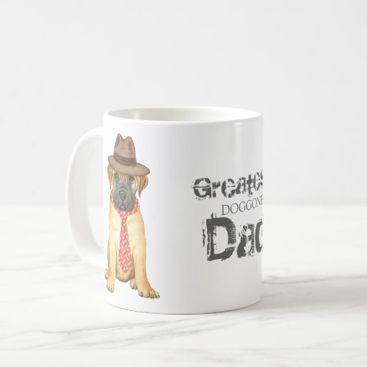 Bullmastiff Vater Kaffeetasse (Vorderseite Links)