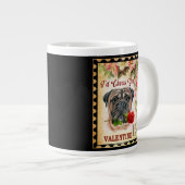 Bullmastiff Vintag Valentine Hund mit Rose Jumbo-Tasse (Vorderseite Rechts)