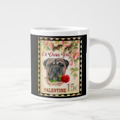 Bullmastiff Vintag Valentine Hund mit Rose Jumbo-Tasse (Rechts)