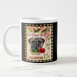Bullmastiff Vintage Valentinstag Hund Mit Rose Jumbo-Tasse