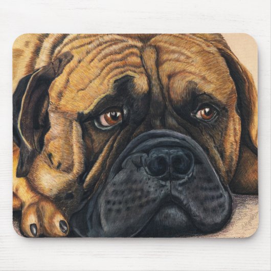 Bullmastiff Wart - Hundebüt Art Mousepad (Vorne)