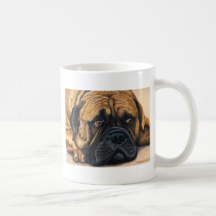 Bullmastiff wartete - Hundezucht-Kunst Kaffeetasse