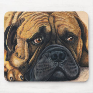 Bullmastiff wartete - Hundezucht-Kunst Mousepad