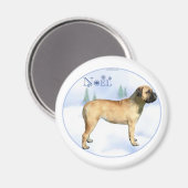 Bullmastiff Weihnachten Magnet (Vorderseite/Rückseite)