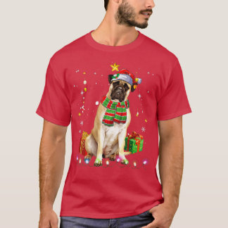 Bullmastiff Weihnachtsbaum Weihnachten Lichter Wei T-Shirt