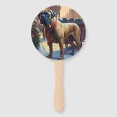 Bullmastiff Weihnachtsfeiertage Fächer (Rückseite)