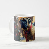 Bullmastiff Weihnachtsfeiertage Kaffeetasse (Vorderseite Links)