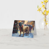 Bullmastiff Weihnachtsfeiertage Karte (Gelbe Blume)