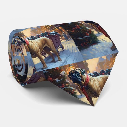 Bullmastiff Weihnachtsfeiertage Krawatte (Gerollt)