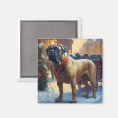 Bullmastiff Weihnachtsfeiertage Magnet (Vorderseite/Rückseite)