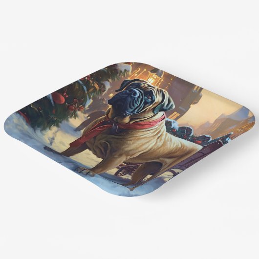 Bullmastiff Weihnachtsfeiertage Pappteller (Gewinkelt)