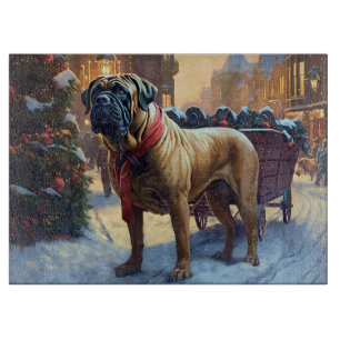 Bullmastiff Weihnachtsfeiertage Schneidebrett