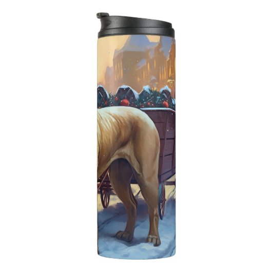 Bullmastiff Weihnachtsfeiertage Thermosbecher (Nach rechts gedreht)