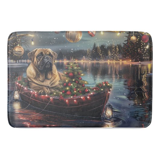 Bullmastiff Weihnachtsfest Reise Badematte (Vorderseite)