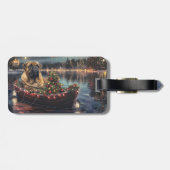 Bullmastiff Weihnachtsfest Reise Gepäckanhänger (Rückseite horizontal)