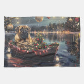 Bullmastiff Weihnachtsfest Reise Geschirrtuch (Horizontal)