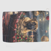 Bullmastiff Weihnachtsfest Reise Golfhandtuch (Horizontal)