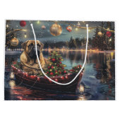 Bullmastiff Weihnachtsfest Reise Große Geschenktüte (Rückseite)