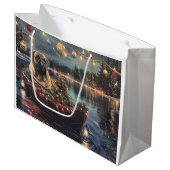 Bullmastiff Weihnachtsfest Reise Große Geschenktüte (Vorderseite Schrägansicht)