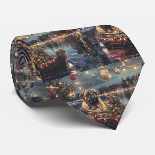 Bullmastiff Weihnachtsfest Reise Krawatte