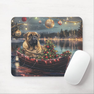 Bullmastiff Weihnachtsfest Reise Mousepad