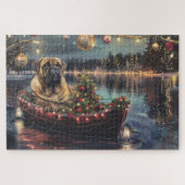 Bullmastiff Weihnachtsfest Reise Puzzle (Horizontal)