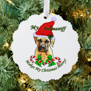 Bullmastiff-Weihnachtsgeschenke Ornament Karte