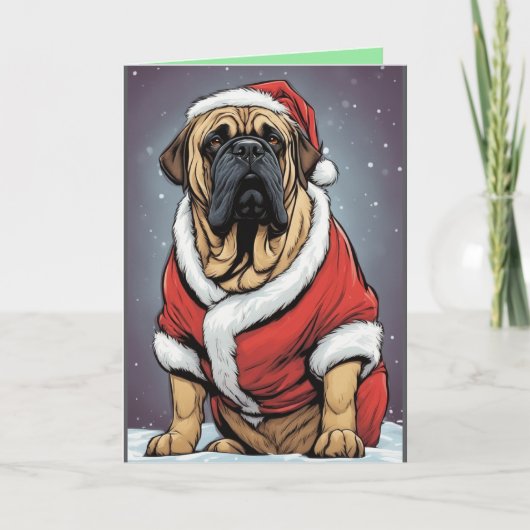 Bullmastiff Weihnachtskarte Ankündigung (Vorderseite)