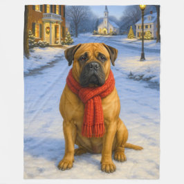 Bullmastiff-Weihnachtskarte Fleecedecke