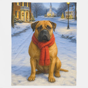 Bullmastiff-Weihnachtskarte Fleecedecke