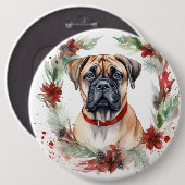 Bullmastiff Weihnachtsmann Festliche Jungfrau Button (Vorne & Hinten)