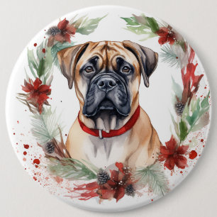 Bullmastiff Weihnachtsmann Festliche Jungfrau Button