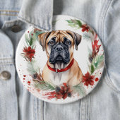 Bullmastiff Weihnachtsmann Festliche Jungfrau Button (Beispiel)