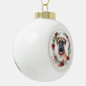 Bullmastiff Weihnachtsmann Festliche Jungfrau Keramik Kugel-Ornament (Links)