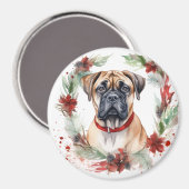 Bullmastiff Weihnachtsmann Festliche Jungfrau Magnet (Vorderseite/Rückseite)