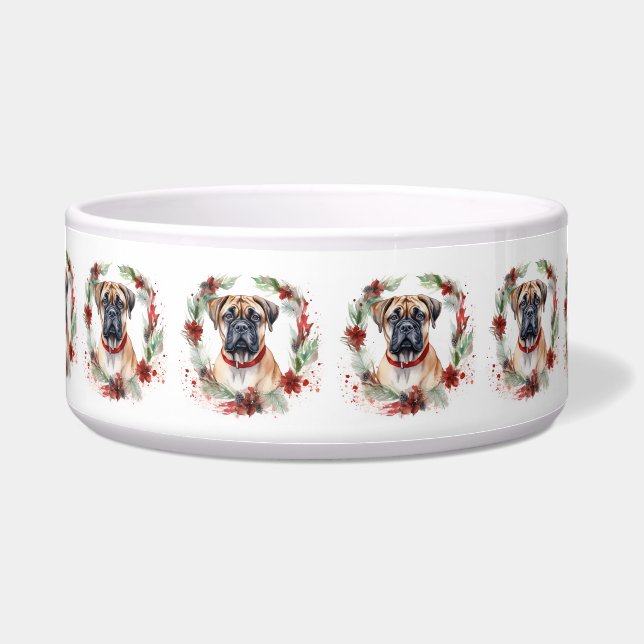 Bullmastiff Weihnachtsmann Festliche Jungfrau Napf (Vorderseite)