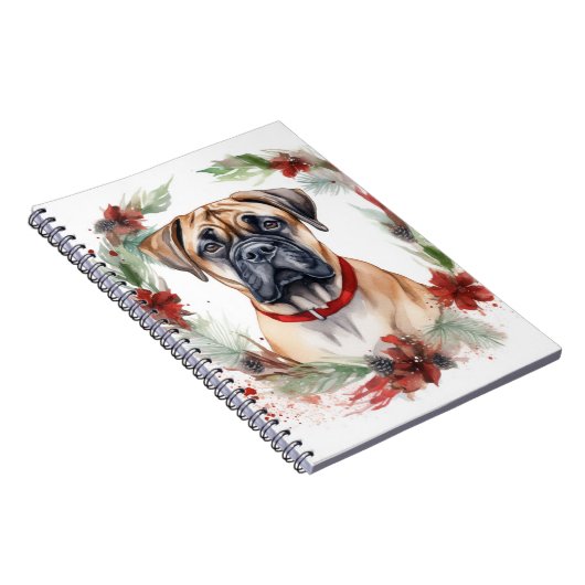 Bullmastiff Weihnachtsmann Festliche Jungfrau Notizblock (Rechte Seite)